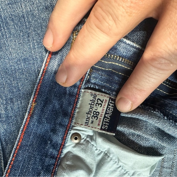 Anchor Blue Straight Fit Blue Jeans 38x32 - Picture 2 of 3